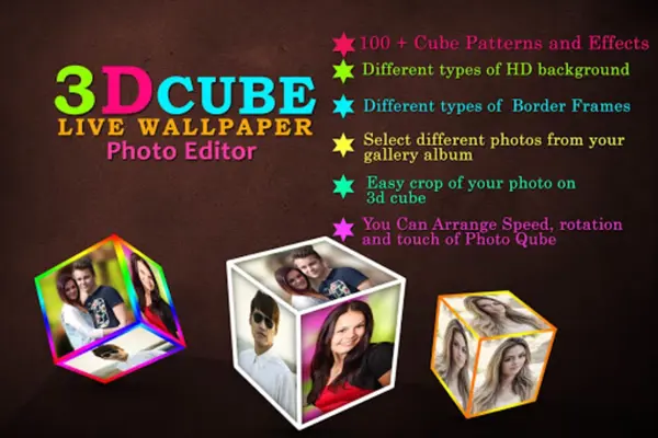 3D Cube Live Wallpaper Editor android App screenshot 0